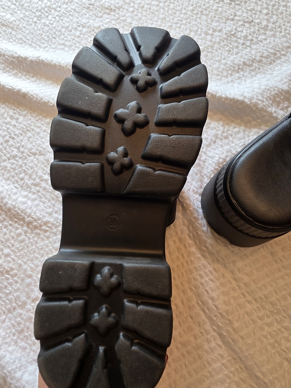 Black Platform Studded Lace-Up Sandal with Chain Accent - Picture 6 of 7